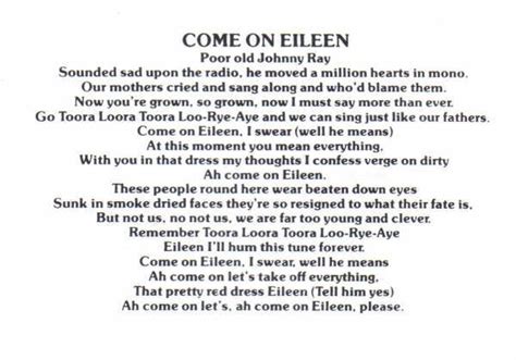 Come On Eileen Lyrics 